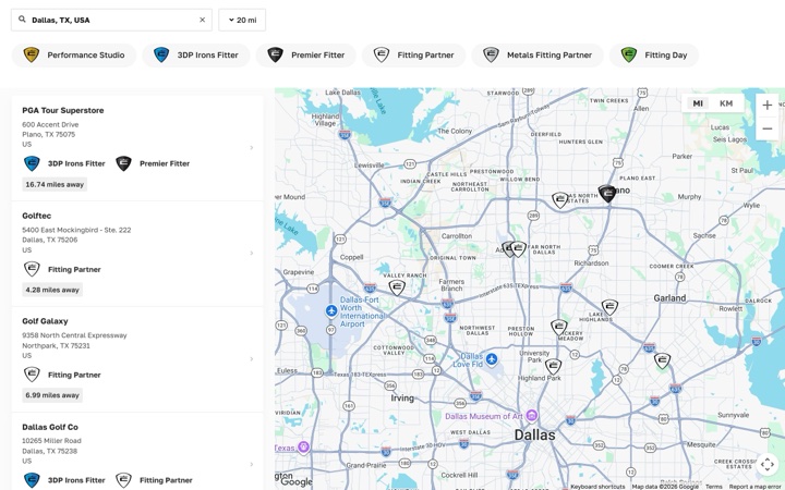 Cobra Golf store locator on cobragolf.com, built with StoreRocket