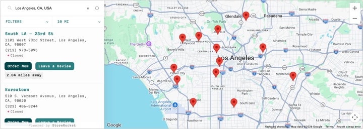 Everytable store locator on everytable.com, built with StoreRocket