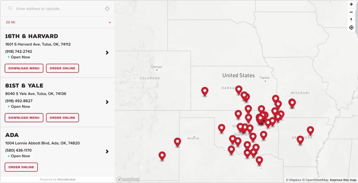 Rib Crib store locator on ribcrib.com, built with StoreRocket